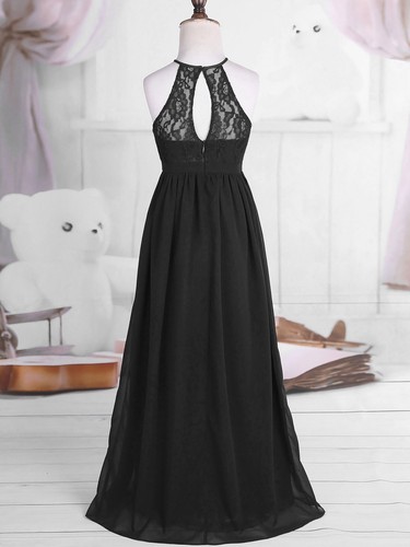 Kids Girls Lace Chiffon Flower Girl Dress Princess Wedding Bridesmaid Party Gown - Picture 43 of 61