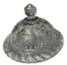 Crystal Round Covered Cheese - Butter Dish Pinwheel