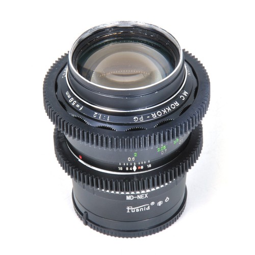 CLA'd MInolta MC Rokkor-PG 58mm F1.2 Cine Modded Lens For Sony-E Mount (NEX)! - Picture 11 of 12