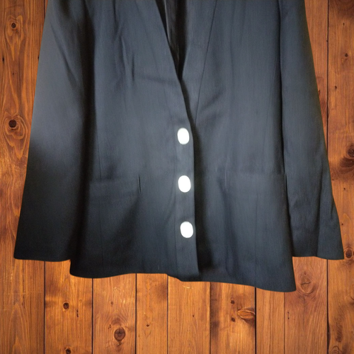 Saville Women's Size 10 Black Blazer Jacket 3 Button Closure Pockets Career - Afbeelding 3 van 4