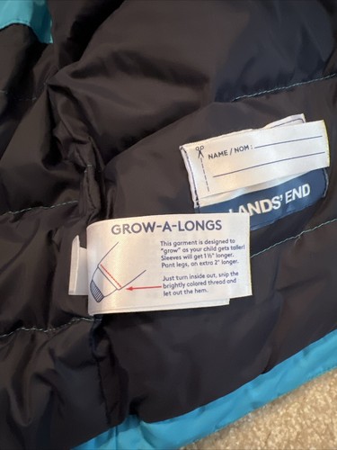 Lands’ End Kids Size S/8 Blue Turquoise Expedition Down Winter Parka Jacket EUC! - Picture 8 of 17