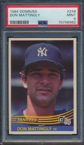 1984 DONRUSS BASEBALL #248 DON MATTINGLY RC PSA 9 MINT ROOKIE