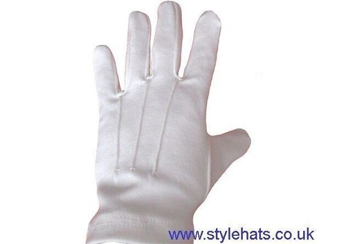 Guantes blancos ceremoniales desfile guantes de nailon multiusos de algodón - Imagen 6 de 8