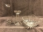 Crystal Candle sticks in a heart shape, crystal candy dish Very good condition
