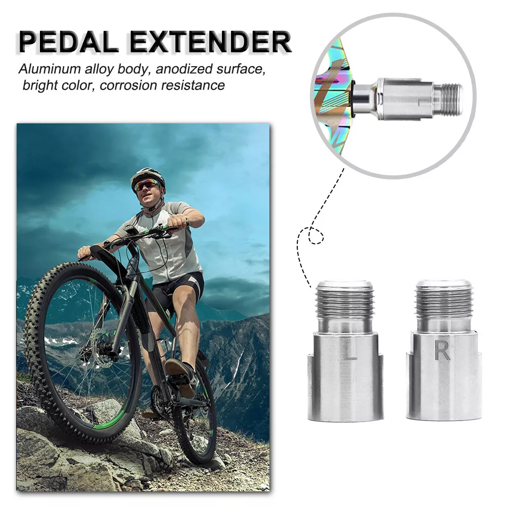 1 Pair MTB Road Bicycle Pedal Axle Extension Shaft Bike Pedal