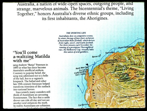 1988-2 February AUSTRALIA TRAVELER'S LOOK National Geographic Map EUC - A3+ - Picture 4 of 4
