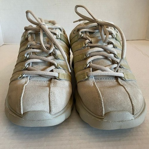 K-Swiss Limited Edition Genuine Suede Tennie Shoes Cream Ivory 91456099 Size 8.5 - Picture 3 of 12