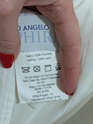 Alfred Angelo Sapphire Couture 829W Ivory Metallic Satin Wedding Dress 22W $1599 - Picture 12 of 24