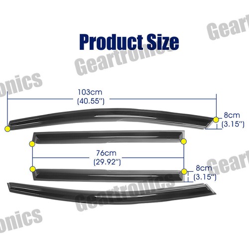 4 PIEZAS se adapta a Honda CRV CR-V 2012-2017 visera para ventana lateral protector solar lluvia pantalla de ventilación - Imagen 7 de 12