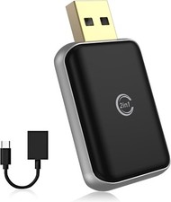 2-in-1 Wireless CarPlay Adapter, USB-A to USB-C, Plug and Play Grey 
