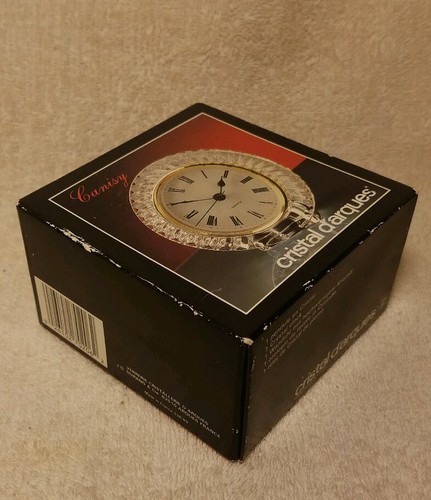 OROLOGIO CRISTAL D'ARQUES BRETAGNE 4" CRISTALLO PIOMBO TONDO NUOVO CON SCATOLA ANNIVERSARIO MATRIMONIO - Foto 6 di 6