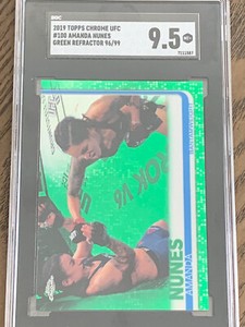 2019 Topps Chrome UFC Amanda Nunes Green Refractor /99 SGC 9.5