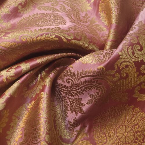 Brocade Ornamental Floral Fabric Gold Metallic Jacquard Craft Dress Material 44" - Picture 45 of 80