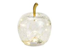 GLAS-APFEL transparent LED-Lichterkette mit Timer Dekoration Apfel Licht Glas