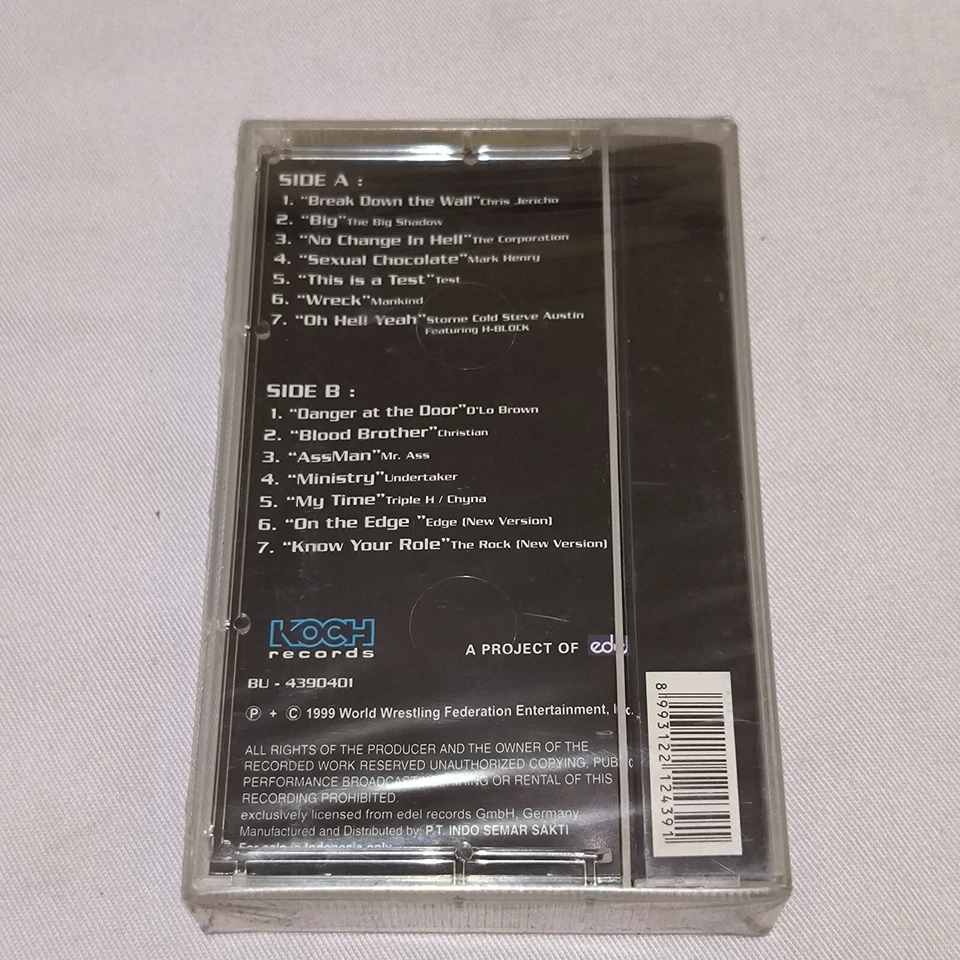 WWF The Music Vol 4 original indonesia Tapes NEW + 6 sticker smack down - Image 2 of 4