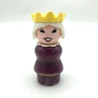 Vintage Fisher Price Little People # 993 Castle Playset QUEEN Purple Wood Body