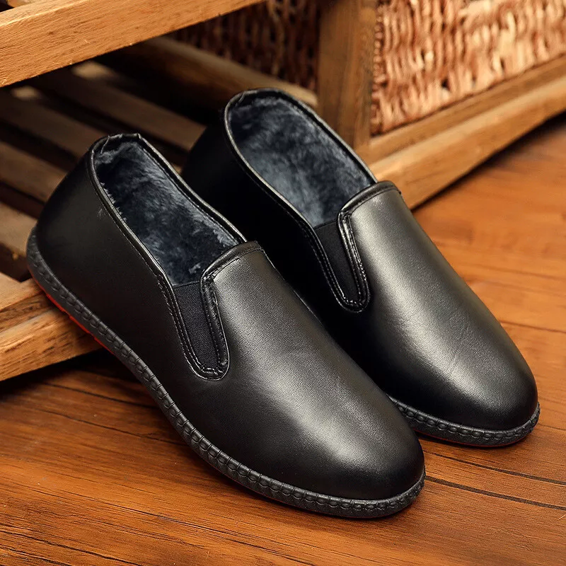 Mens fleece cheap lined shoes