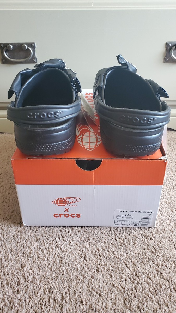 NEW Crocs x Beams Classic Clog Black Leather Riders Jacket NEW Crocs x Beams Classic Clog Black Leather Riders Jacket