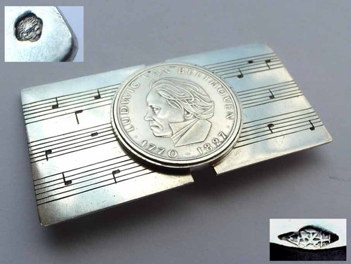 SELTEN!!! Brosche, Ludwig van Beethoven, Noten- Linie, Silber Z265 - Picture 2 of 7