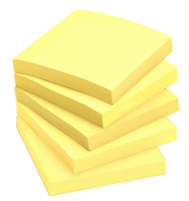 Yellow Sticky Notes Pastel Square Post it 76mm x 76mm 3"x 3" 100 Sheets per Pad