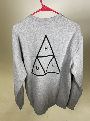 Sweat-shirt HUF Essentials TT Crew tailles M, L, XL, XXL - Noir/Gris - NEUF - Photo 5/15