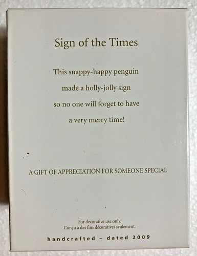Hallmark ~ 2009 ~ SIGN OF THE TIMES ~Keepsake Ornament~ VIP EXCLUSIVE ~New/Open - Picture 11 of 15