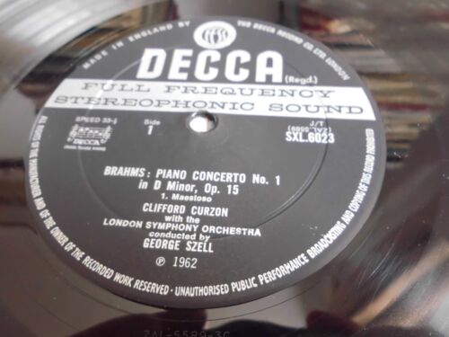 Brahms Piano Concerto No. 1 Curzon LSO Szell 1969 WBG UK Decca SXL 6023 - Foto 2 di 8