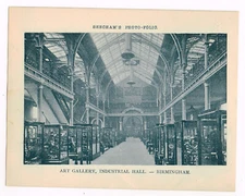 Birmingham Art Gallery Industrial Hall / Law Courts 1900 Antique Print Picture