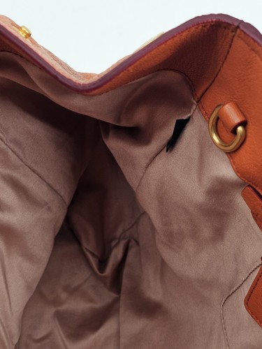Miu Miu Handbag In Orange Handle Zipper Pockets Grained Leather - Picture 14 of 14
