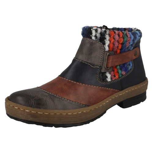 Z6782 Rieker Ladies Multi Warmlined brown Ankle Boots TxU4q