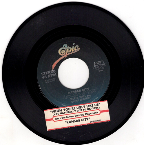 George Jones & Johnny Paycheck – When You're Ugly Like Us 1980 Epic Country VG+ - Picture 2 of 2