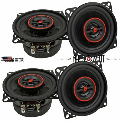 4x Cerwin-Vega H740 550W 4'' 2-Way Coaxial RMS Power Handling Speakers HED Series