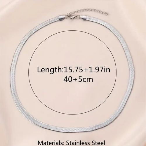 Moda Clásico Brillante Dorado Acero Inoxidable Cadena Collar Hombres Mujeres Regalo Nuevo - Imagen 4 de 4