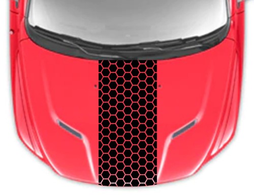 NEW - HONEYCOMB Hood Vinyl Decal Racing Stripes 21"x48" (Fits RAM Trucks) - Bild 5 von 21