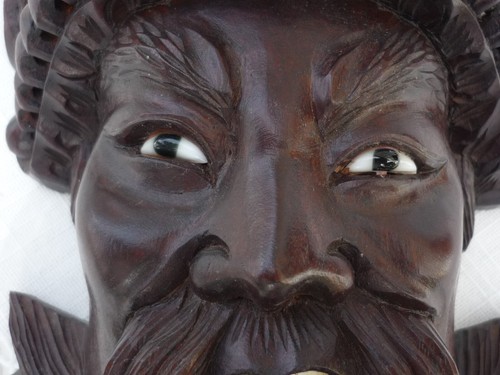 Masque chinois ancien en bois sculpté - Photo 2/10