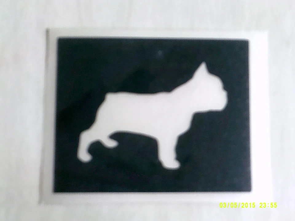Stencil cane bulldog francese per tatuaggi glitter / vernice viso / aerografo
