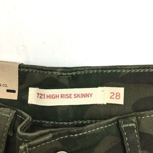 NEW Levi's 721 Women's Jeans size 6s Green Camouflage High Rise Skinny - Picture 8 of 10