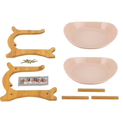 2 Tier Fruit Bowl, Fruit Basket Stand, Fruit Serving Tray Beige - Picture 3 of 22