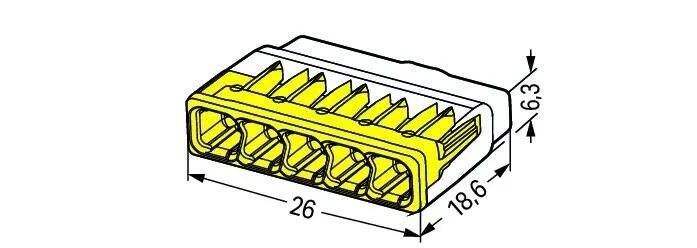 WAGO 2773-405 Compact PUSHWIRE Connector - 5 Conductor - 60pk - Image 3 of 3