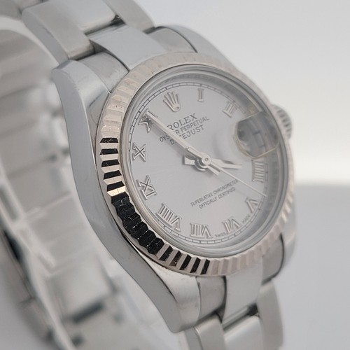 Ladies Rolex Oyster Perpetual Datejust Stainless Rhodium Roman Dial - 179174 - Picture 3 of 18