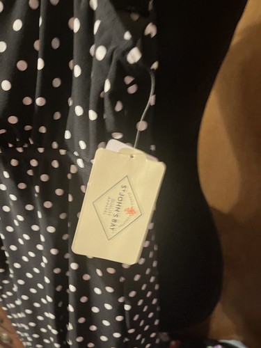 Traje de baño St. Johns Bay Secretly Slender 1 pieza 12 nuevo con etiquetas negro polkadot precio de venta sugerido por el fabricante 99 $ - Imagen 5 de 11