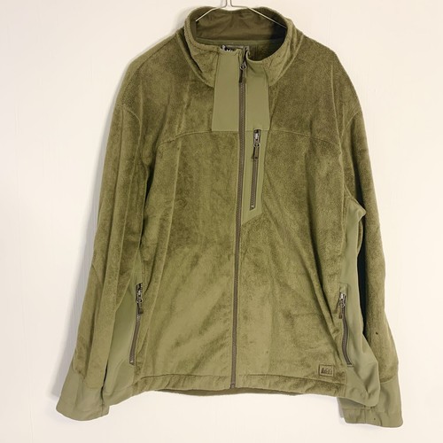REI Men's (XL) Green Soft Fleece Full Zip Up Outdoors Hiking Athletic Jacket