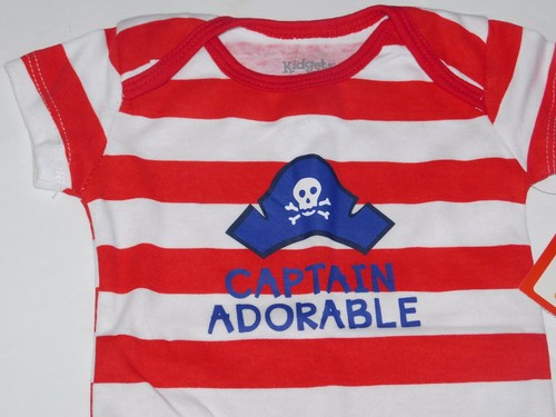 Pirate Infant Baby 6 9 Months Patriotic One Piece Boy CAPTAIN ADORABLE - Picture 2 of 6