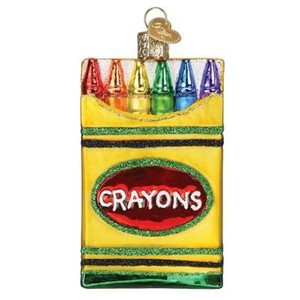 Old-World-Christmas-BOX-OF-CRAYONS-32458-N-Glass-Ornament-w-OWC-Box