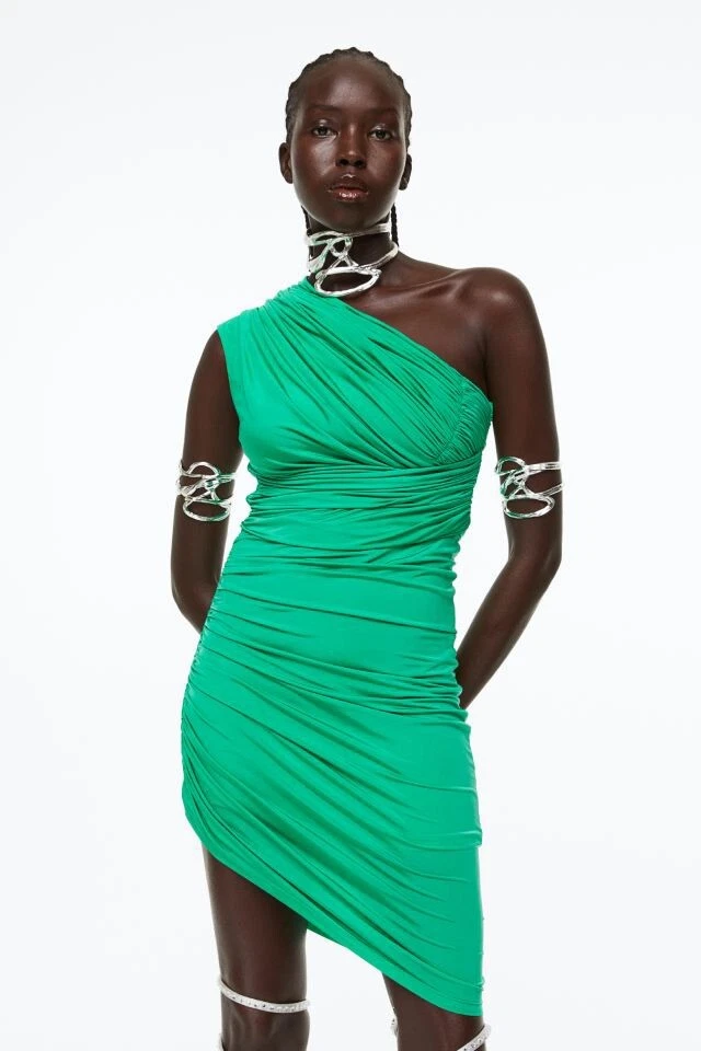 NWT H M Innovation Metaverse Draped Dress Green Size S eBay