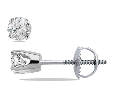 .22 Ct Round cut GRA MOISSANITE Studs Earrings Screwback 14K White Gold Gift New - Picture 4 of 12