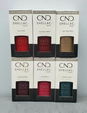 CND Shellac UV Gel Nail Polish Color 6 Pc Set Base Coat Top Coat "Choose!* R1P1