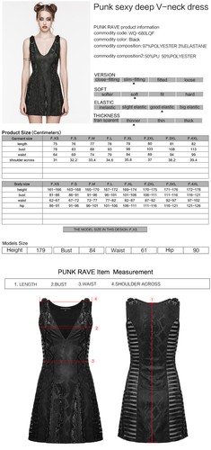 PUNK RAVE Damen Gothic Maxi Steampunk Ärmellos Rock Party Schwarz Minikleid - Bild 8 von 21