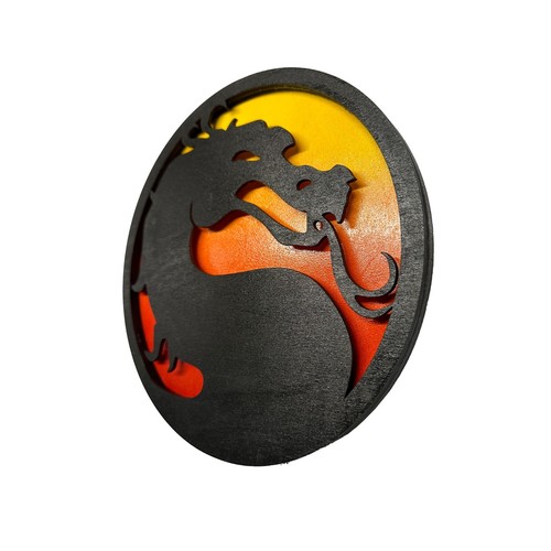 Mortal Kombat - Dragon Logo - Wandbild aus Holz - Handarbeit - Handmade Fan Art - Bild 3 von 4