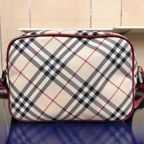 Auth Burberry Shoulder Bag Check pattern Crossbody Blue Label Canvas Leather - Picture 2 of 24